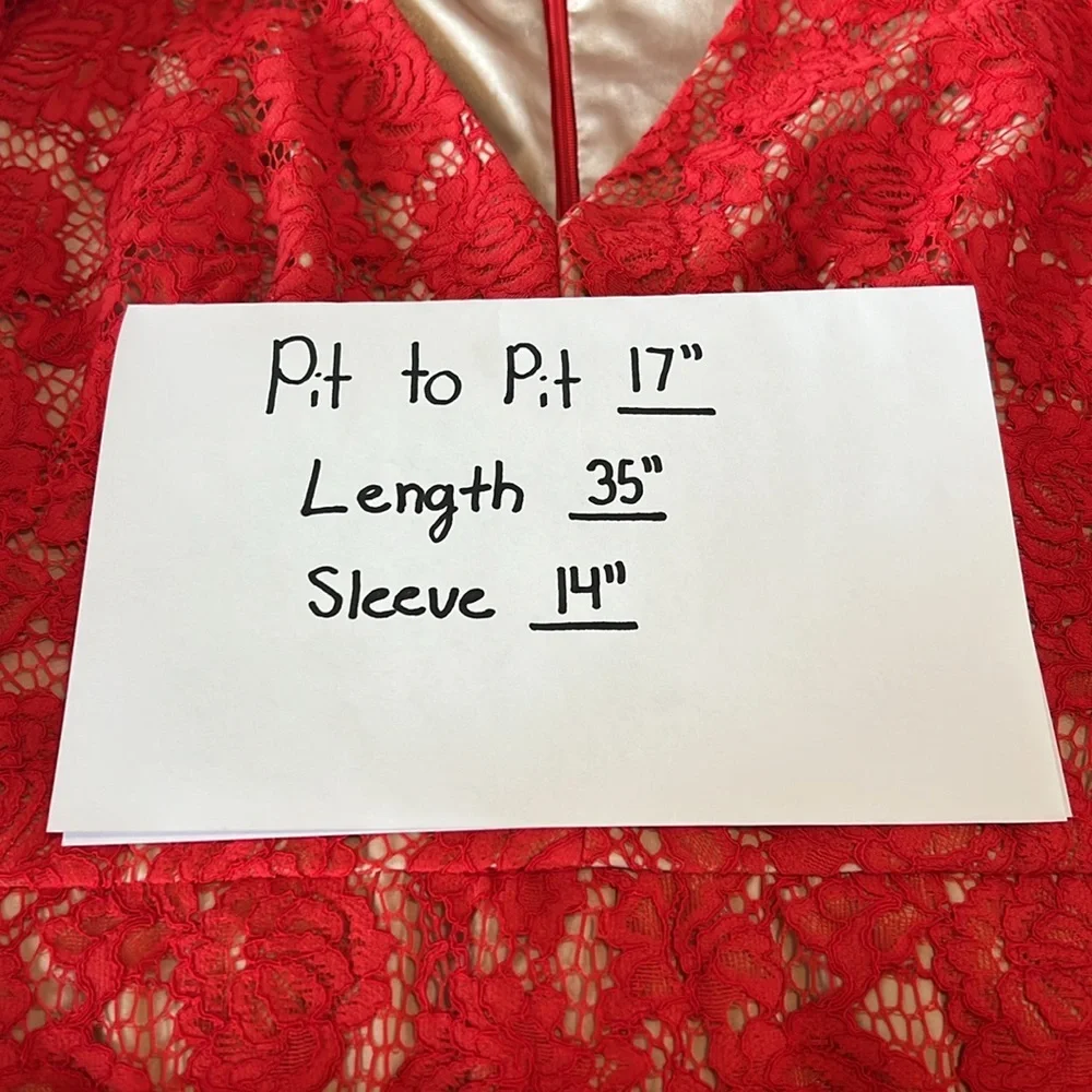 Theia‎ Scarlet Long Sleeve Lace Dress - Picture 12 of 13